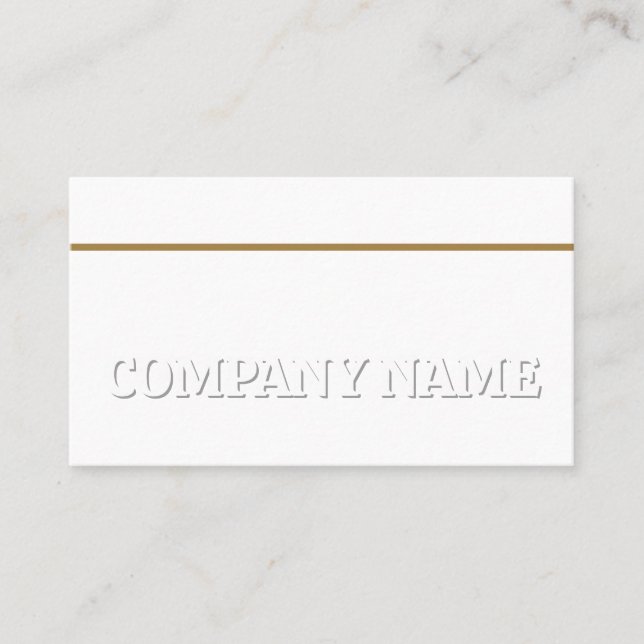 White on White Gold Bar Generic Adaptable Business Card (Front)