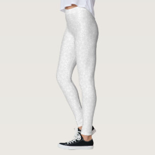White on White Mandala Kaleidoscope Medallion Leggings