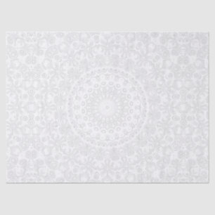 White on White Minimal Mandala Pattern Tissue Paper