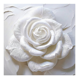 White On White - Sculpted Rose Photo Print