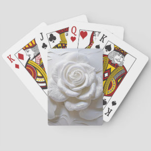 White On White - Sculpted Rose Playing Cards