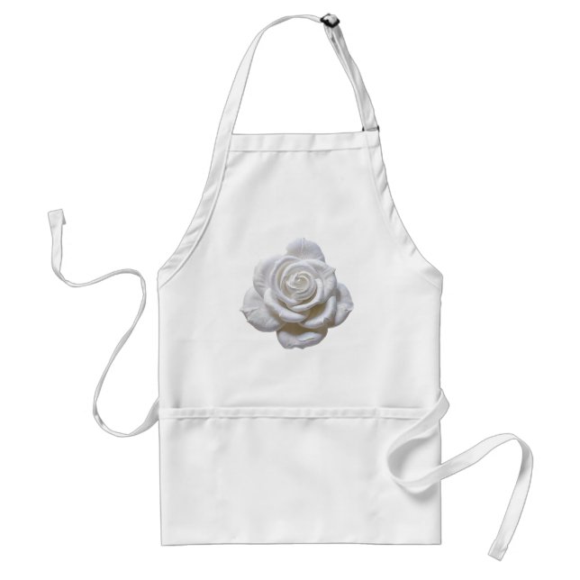 White On White - Sculpted Rose Standard Apron (Front)