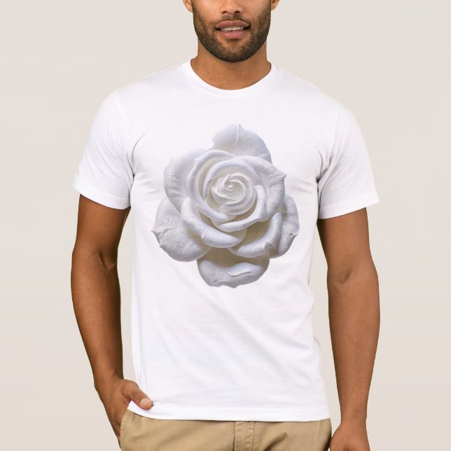 White On White - Sculpted Rose T-Shirt (Front)