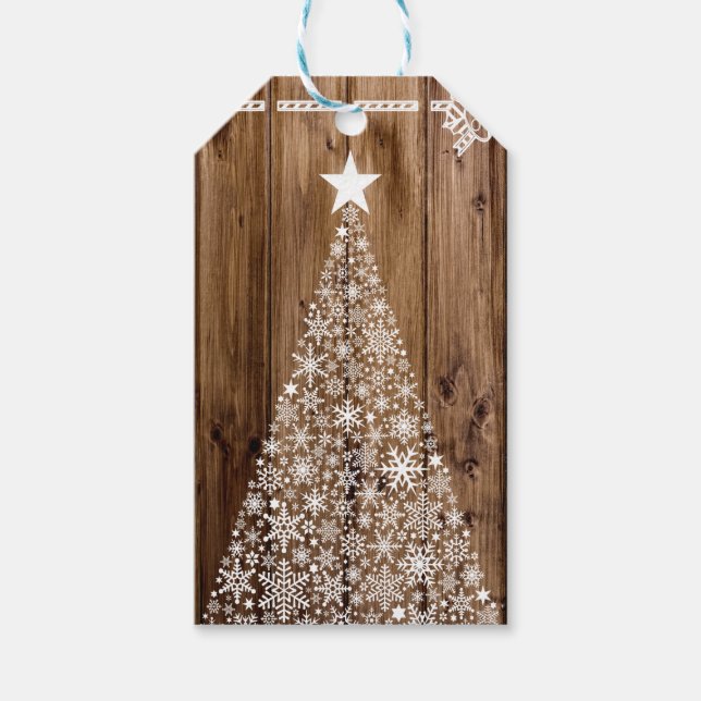 White on Wood Christmas Gift Tags (Front)