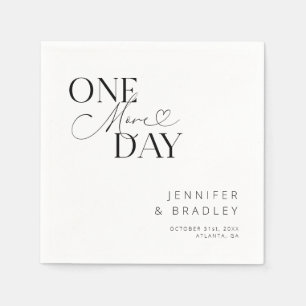 White One More Day Rehearsal Dinner  Napkin