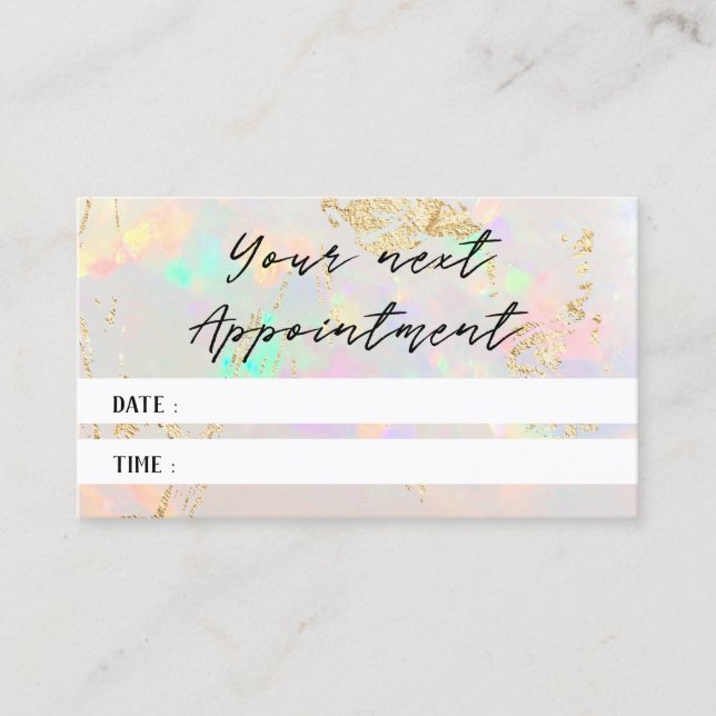 white opal texture photo appointment card (Front)