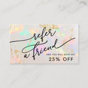 white opal texture referral card