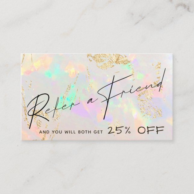 white opal texture referral card (Front)