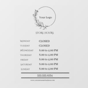 White Opaque Background Business Window Cling