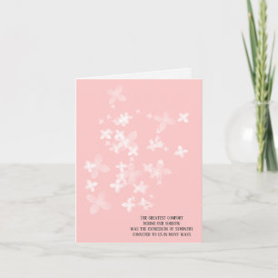 white opaque flower sympathy thank you card