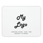 White opening hours business logo