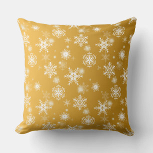 White openwork snowflakes. cushion
