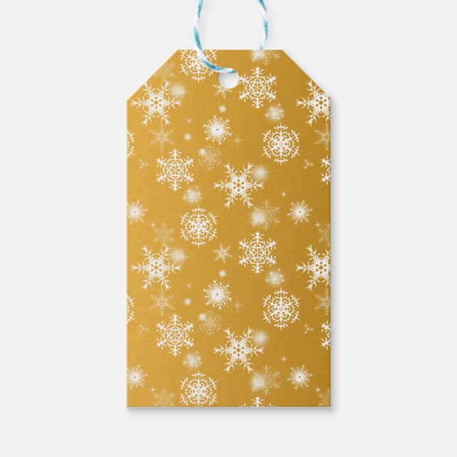 White openwork snowflakes.   gift tags (Front)