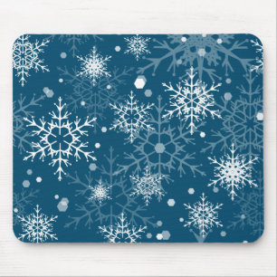 White openwork snowflakes mouse pad