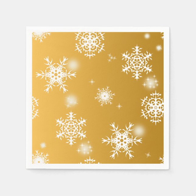 White openwork snowflakes.  napkin (Front)