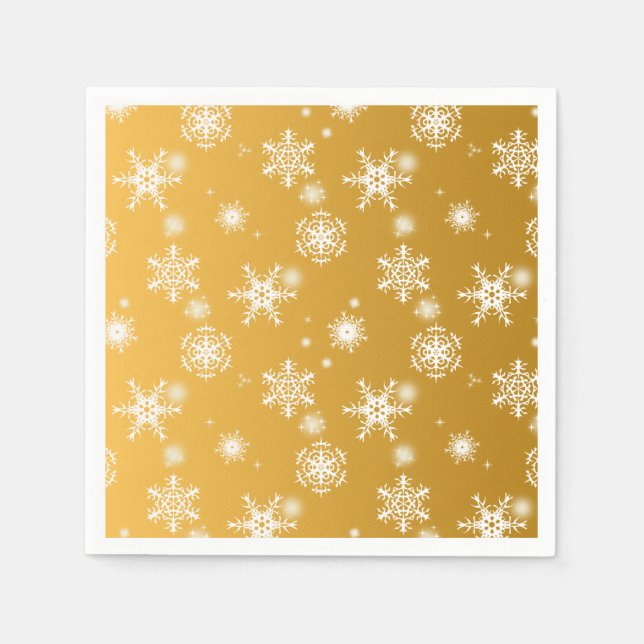 White openwork snowflakes.  napkin (Front)