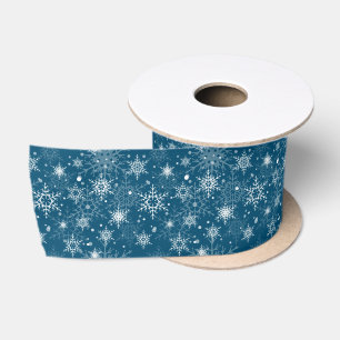 White openwork snowflakes satin ribbon