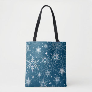 White openwork snowflakes tote bag