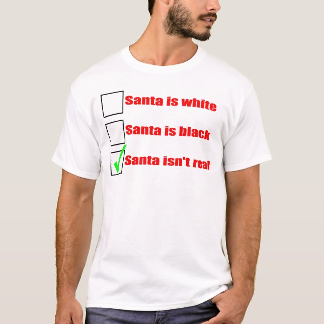White or black Santa T-Shirt (Front)