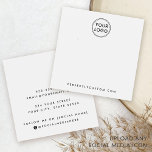 White or custom colour logo earring display card<br><div class="desc">White or custom colour square earring product display card with custom logo template and social media icons. Modern and minimal design with template fields for your contact information</div>