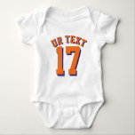 White & Orange Baby | Sports Jersey Design Bodysuit<br><div class="desc">White & Orange Baby | Sports Jersey Design • Baby Romper</div>