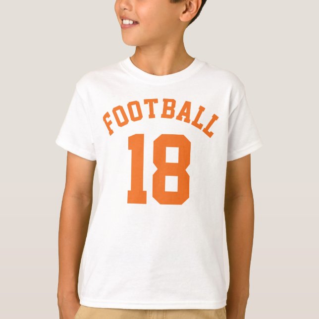 White & Orange Kids | Sports Jersey Design T-Shirt (Front)