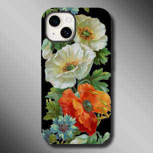 White Orange Poppies Vintage Art Case-Mate iPhone 14 Case