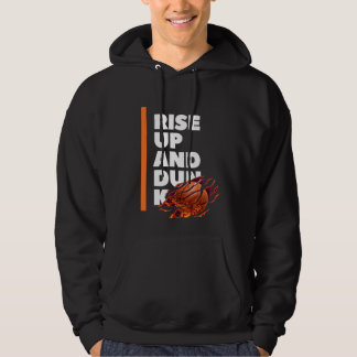 White Orange Rise Up And Dunk Hoodie Sweatshirt