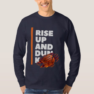 White Orange Rise Up And Dunk Long Sleeve T-Shirt