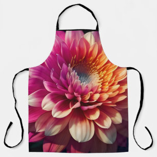 White Orange Yellow Pink Purple Blue Dahlia Flower Apron