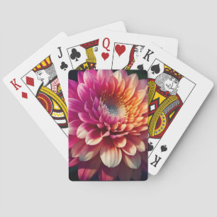 White Orange Yellow Pink Purple Blue Dahlia Flower Playing Cards