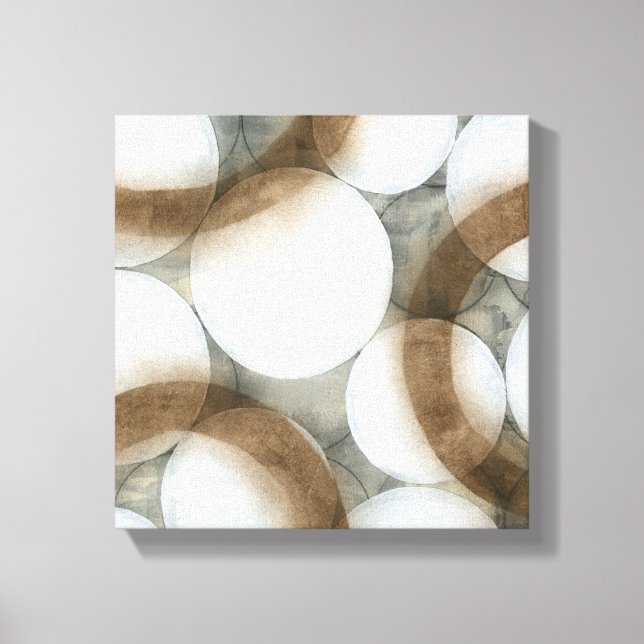 White Orbs & Brown Circles Canvas Print (Front)