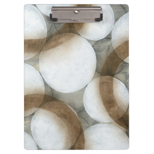 White Orbs & Brown Circles Clipboard