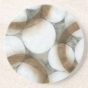White Orbs & Brown Circles Coaster