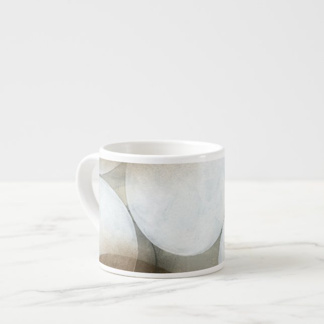 White Orbs & Brown Circles Espresso Cup (Front Left)