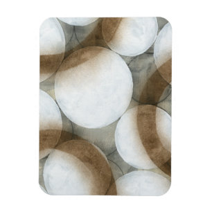 White Orbs & Brown Circles Magnet