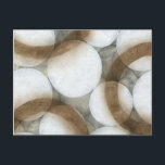 White Orbs & Brown Circles Postcard<br><div class="desc">Three brown circles share a canvas with luminous white orbs in this stunning work by Jennifer Goldberger. Bright and fun,  this piece would look great in your home. Order yours today!</div>