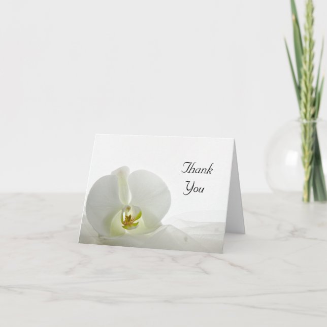 White Orchid and Bridal Veil Thank You Card (Front)