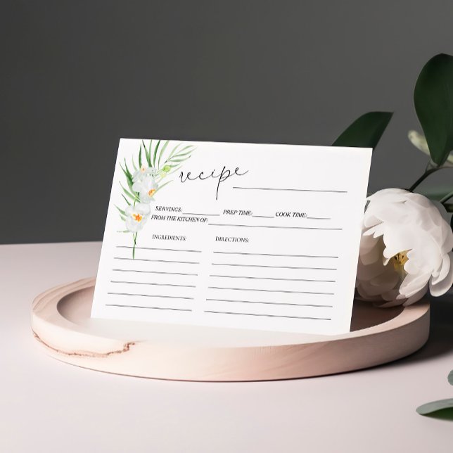 White Orchid | Bridal Shower Recipe Card (Creator Uploaded)