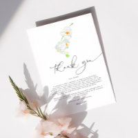 White Orchid | Bridal Shower Thank you note card