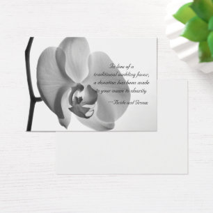 White Orchid Charity Wedding Favour Card