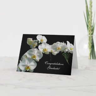 White Orchid Congratulations Graduate! Card