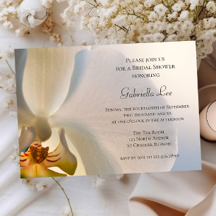 White Orchid Elegance Bridal Shower Invitation