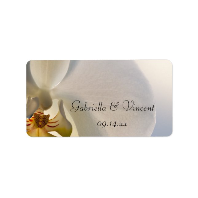 White Orchid Elegance Wedding Favour Tag (Front)