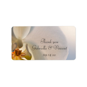 White Orchid Elegance Wedding Thank You Favour Tag