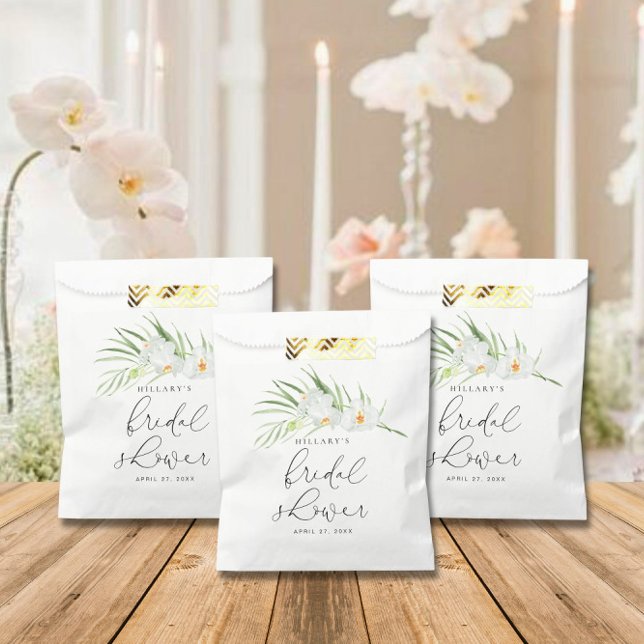 White Orchid | Elegant Tropical Bridal Shower  Favour Bags (Creator Uploaded)