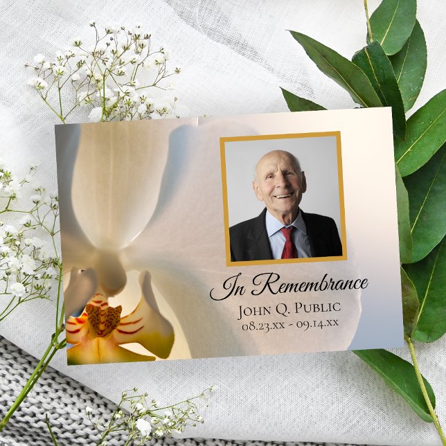 White Orchid Flower Death Anniversary Invitation (Creator Uploaded)