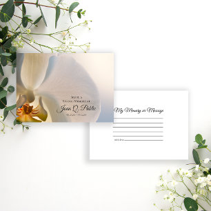 White Orchid Flower Share a Memory Funeral  Card