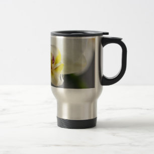 White Orchid Flower Travel Mug