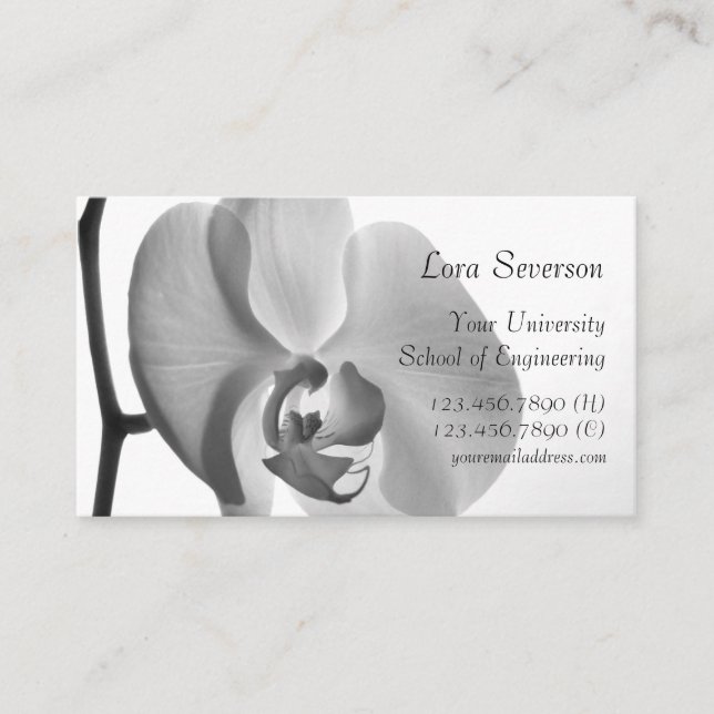 White Orchid Graduate Calling Card (Front)